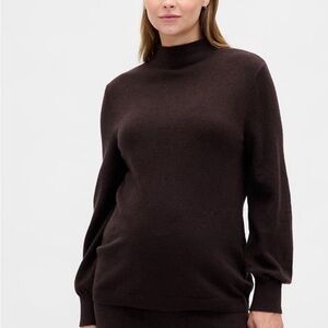 NWOT Gap Maternity Terra Brown Cash Soft Mock Turtleneck Sweater. Size Medium